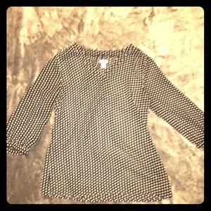 Long sleeves Black shirt with white polkadots